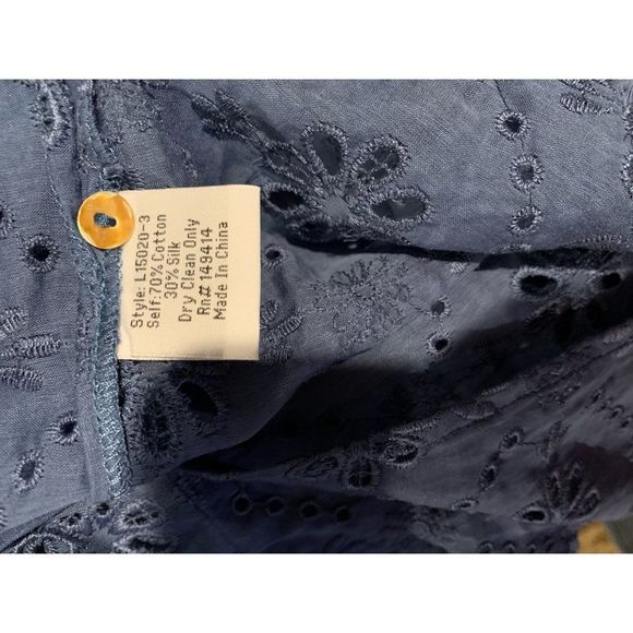 Johnny Was Vidya Eyelet Blue Blouse Tunic Medium perfect condition. - Picture 4 of 5